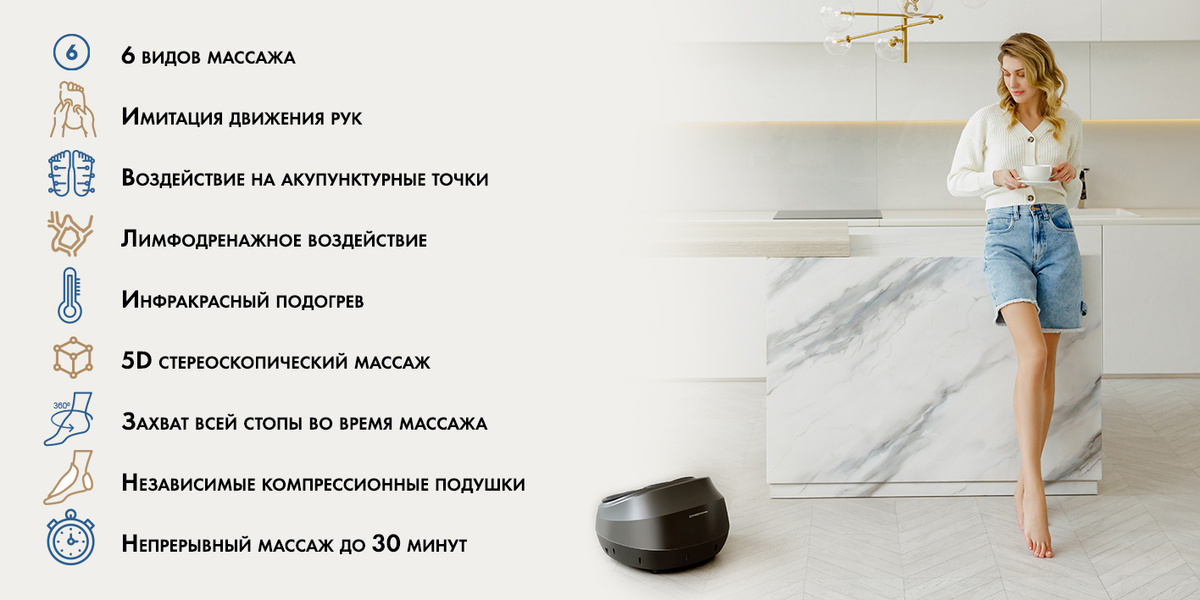 Массажер для ног, стоп Dykemann Warmfoot K-33 премиум класса ...
