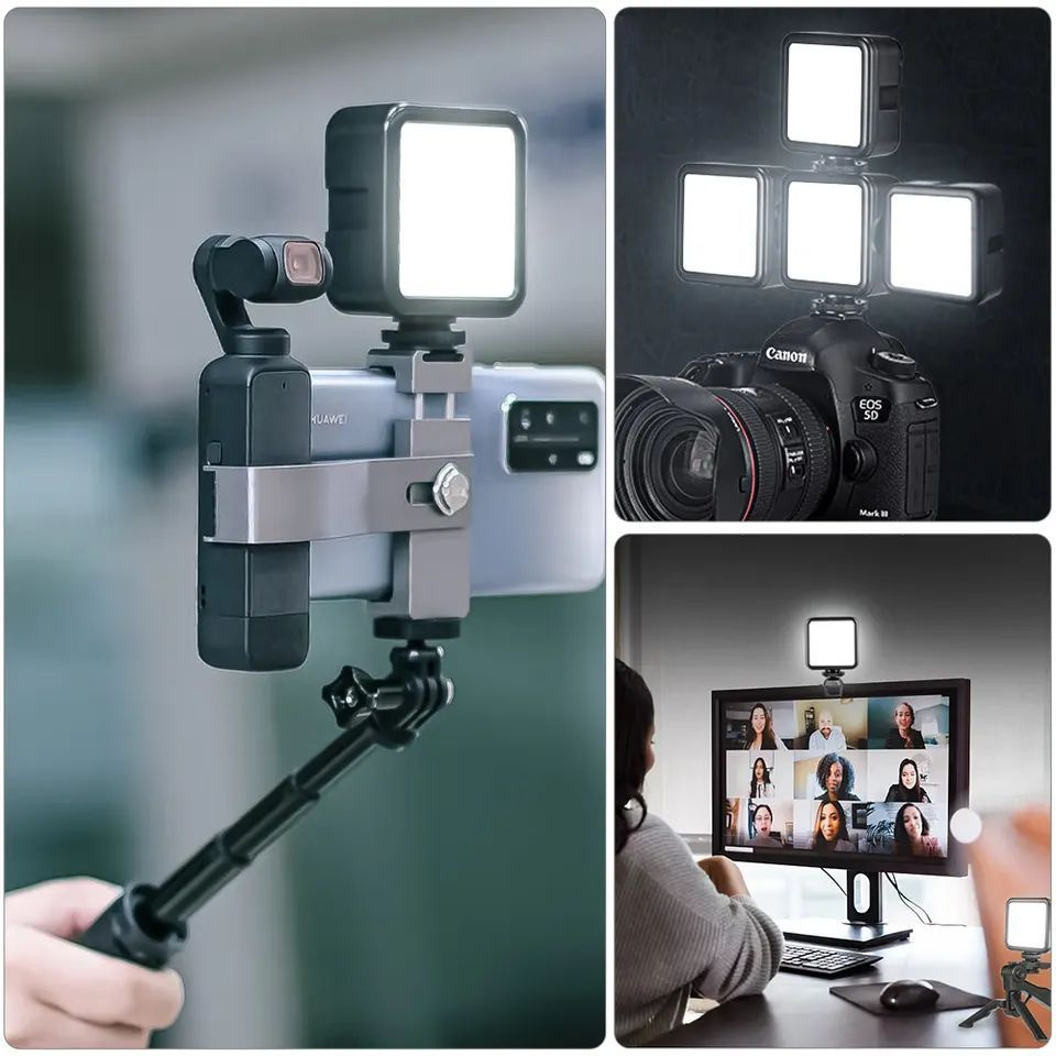 Видеосвет, Светодиодный осветитель на камеру; для блогера, фото видео ...