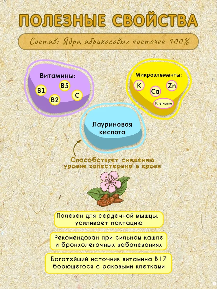 Урбеч из абрикосовых косточек без сахара Мералад натуральная паста из ядер абрикоса 230г, 230 г, фото 3