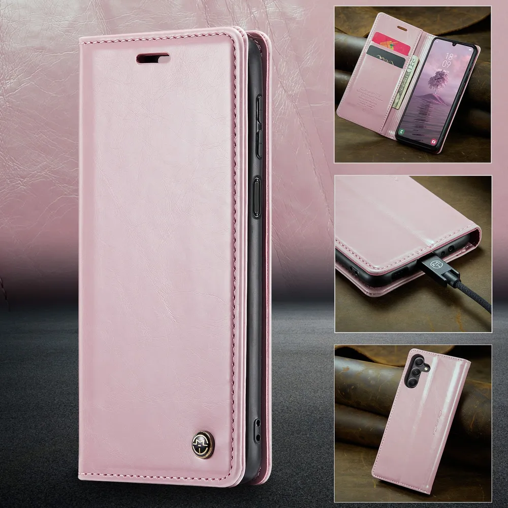 Caseme Кожаный книжка чехол для Samsung Galaxy A24 4G / Самсунг A24 4G с визитницей из экокожи, 4 г, 4 г, фото 2