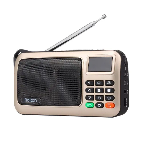 rolton w405 портативный fm - радио компьютерный динамик золотой-1