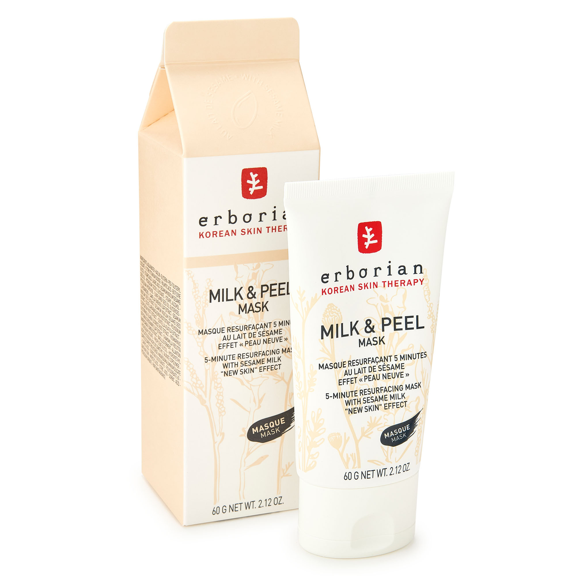 Erborian MILK&PEEL Mask, Разглаживающая маска для лица Кунжутное молоко ...