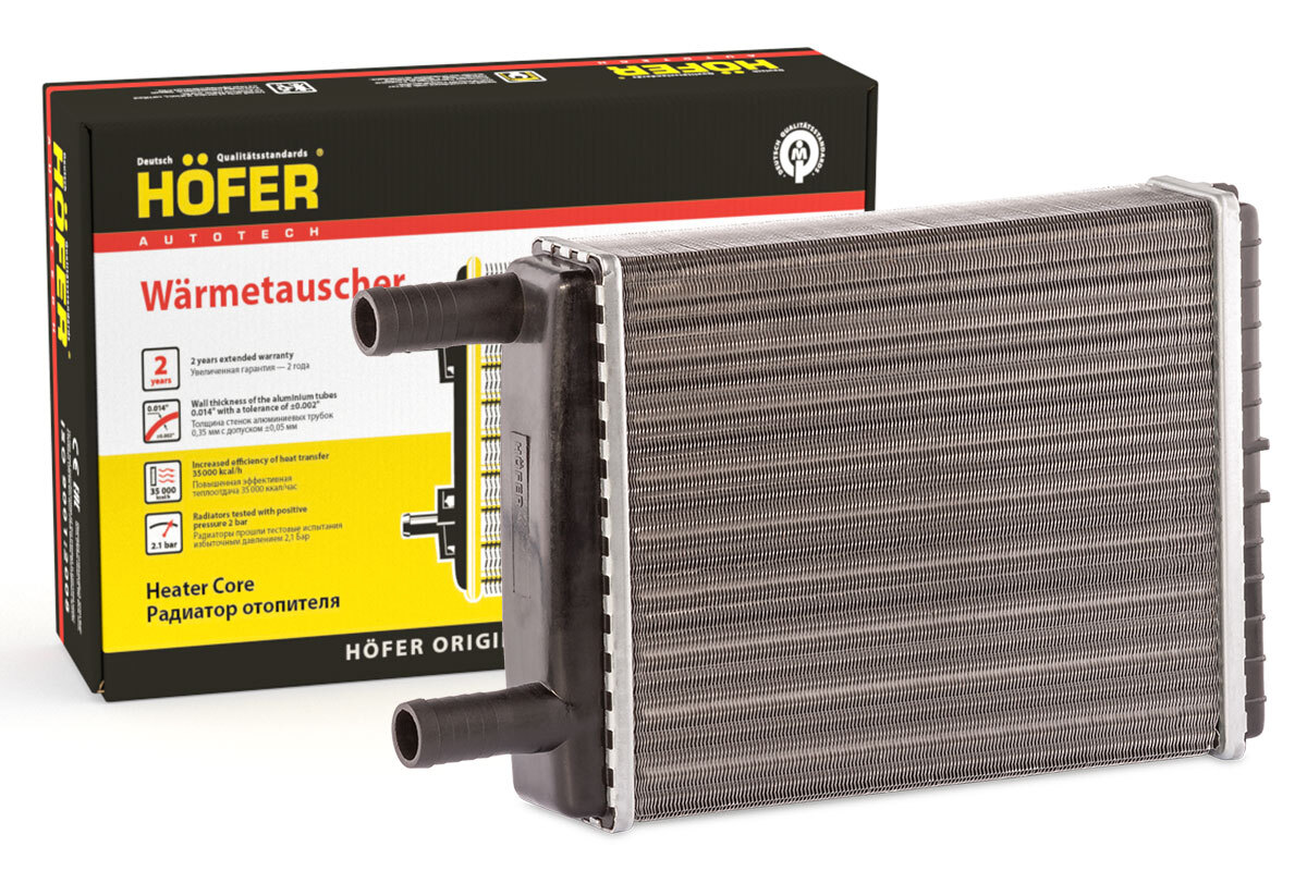 Hofer Radiator Радиатор отопителя для а/м ГАЗ 3302, 2217 ф18мм (2-х рядн. алюм.) OEM ...