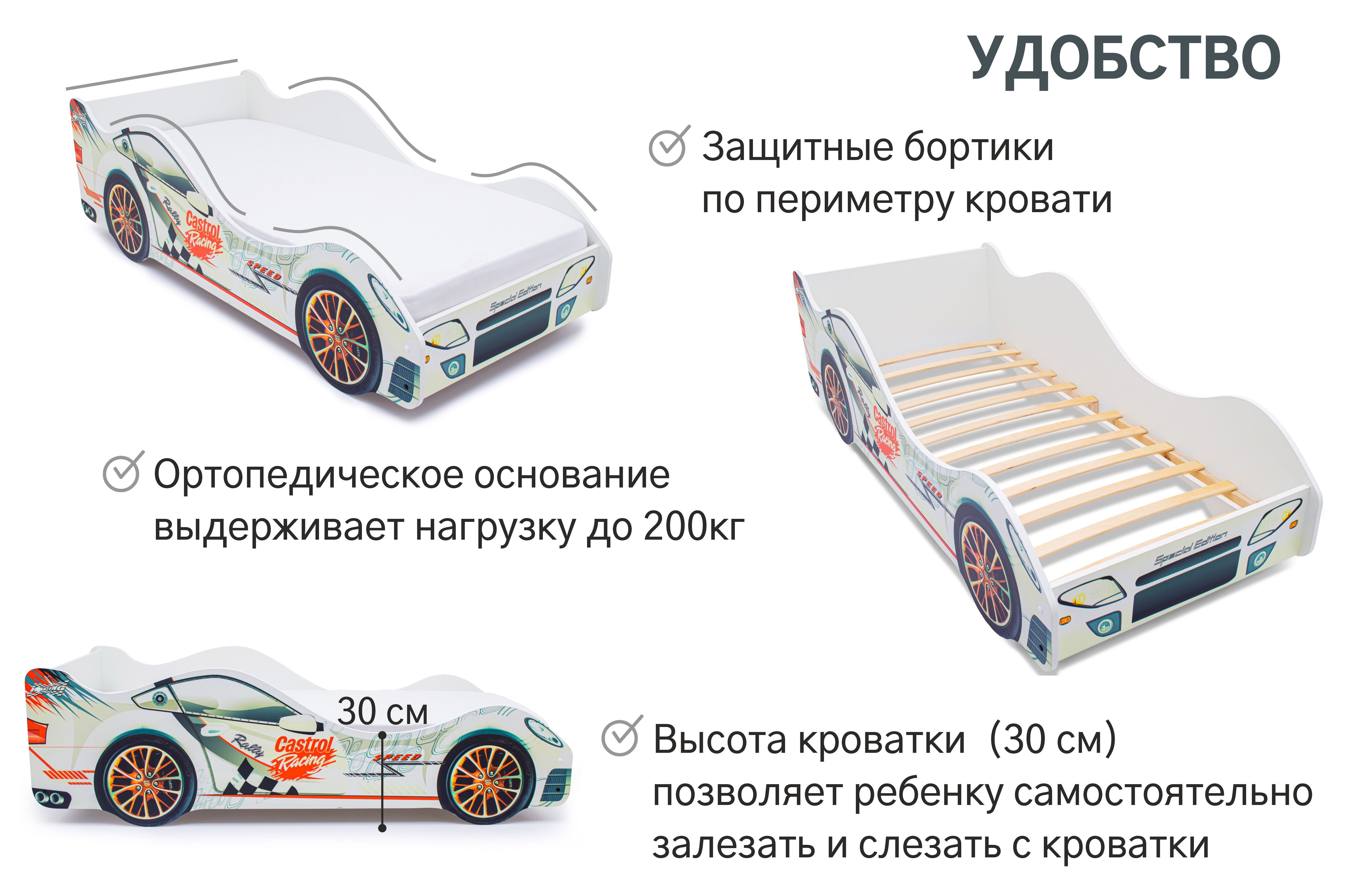 Кровать машинка бельмарко габариты