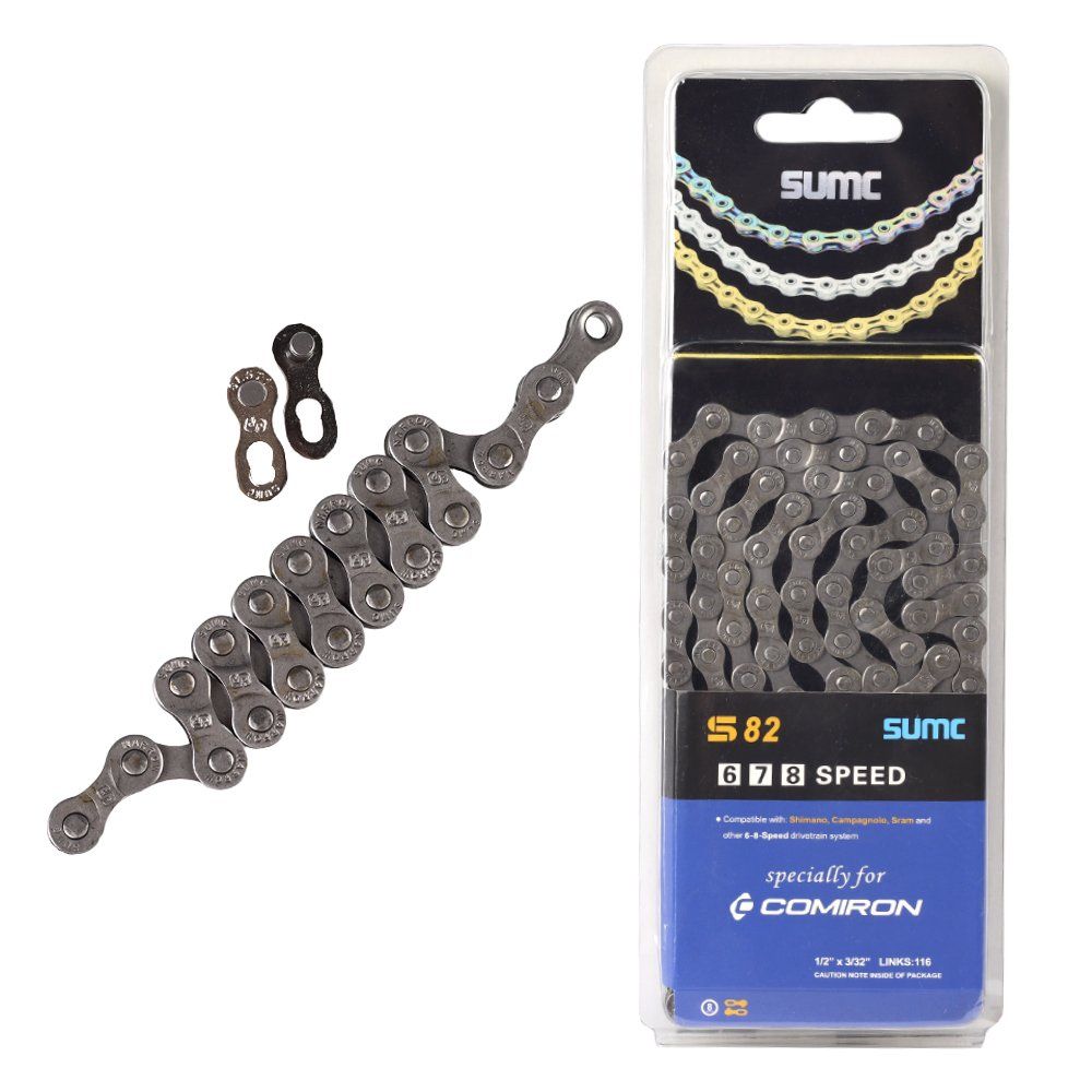 Велосипедная цепь SUMC 8 speed S82GY 1/2