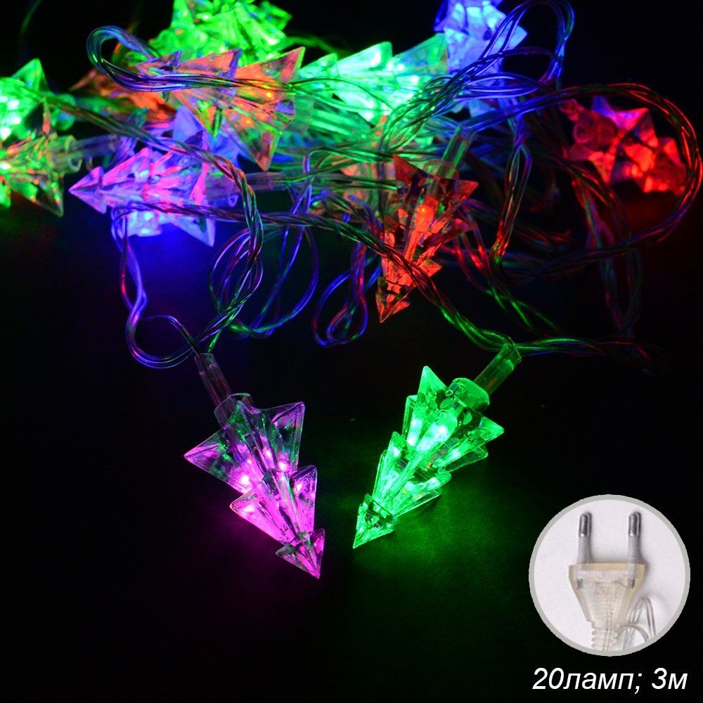 Гирлянда 3 м, 20 LED, Елочки. Гирлянда 3 м, 20 LED, Елочки.