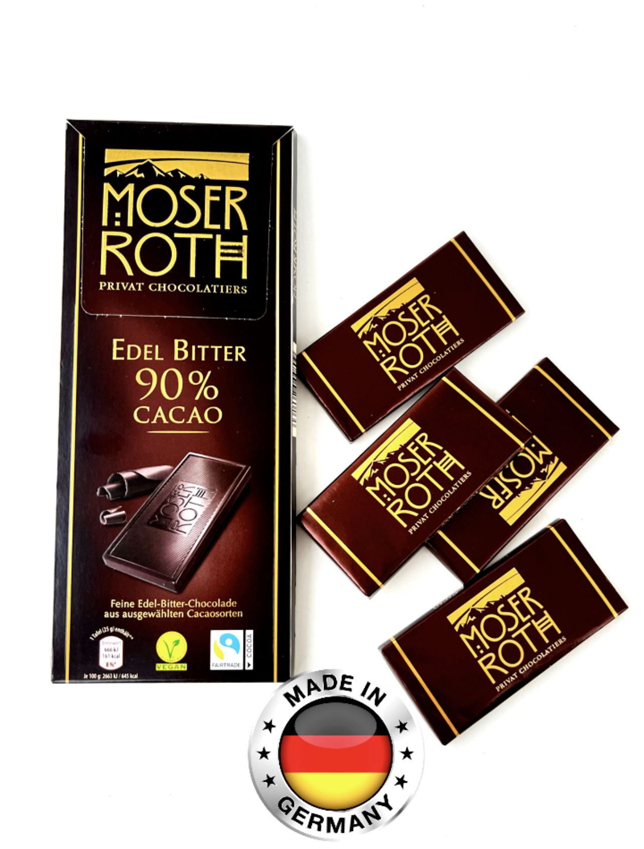 Горький шоколад Moser Roth 90%. Немецкая шоколадка. купить на OZON по ...