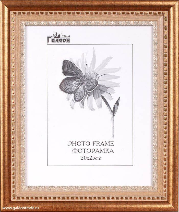 Фоторамка пластиковая 20 х 25 см, цвет медный