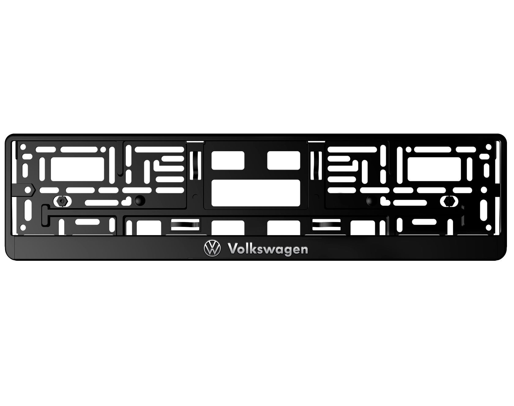 РамкадляномераавтомобиляVolkswagen-чернаясрельефнойхромированнойнадписью