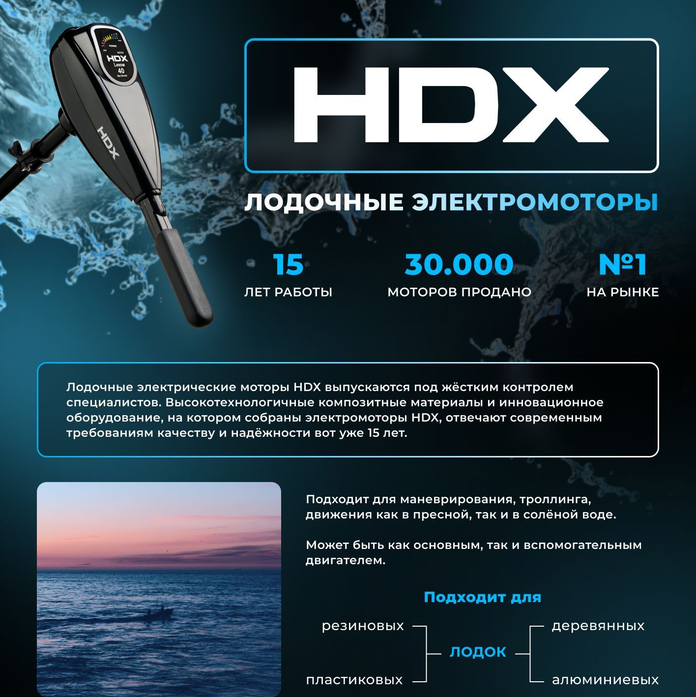 Лодочный электромотор HDX 32L - купить по выгодной цене в интернет ...
