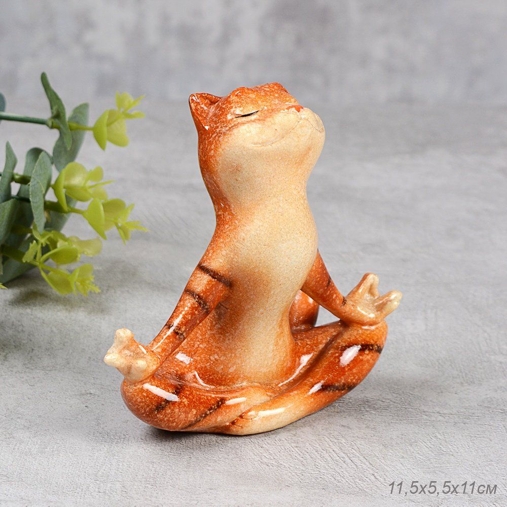 Статуэтка Кот Йог, полистоун, 11 см — фото 3