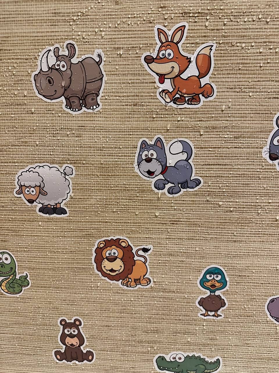 Набор наклеек WALL SKETCH русский алфавит для детей с животными ...