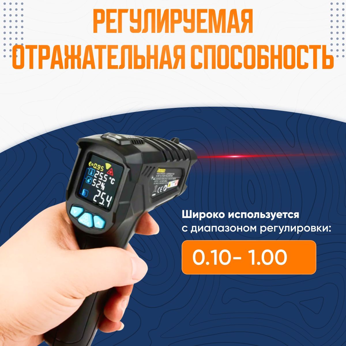 Электронный бесконтактный инфракрасный лазерный пирометр, кондитерский ...