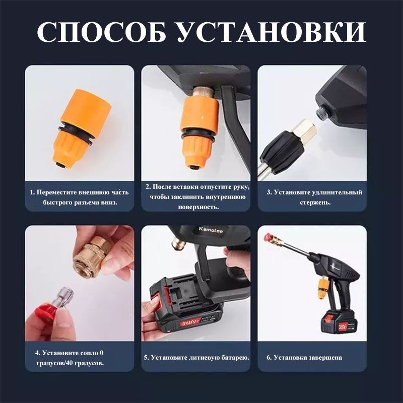 24000об/мин 70bar Аккумуляторный пистолет мойка высокого давления ...