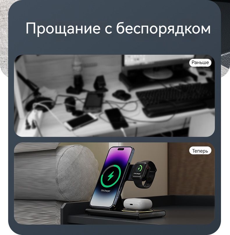 Беспроводное зарядное устройство 4in1, 15 Вт - купить по выгодной цене ...