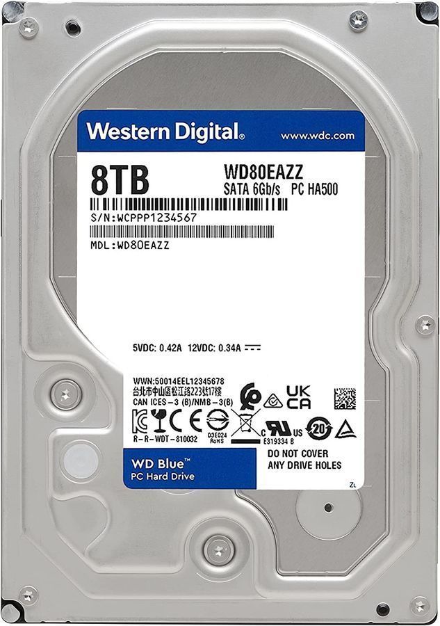 Жёсткий диск 8Tb SATA-III WD Blue (WD80EAZZ) HDD 8 ТБ Внутренний Жёсткий диск 8Tb SATA-III WD Blue (WD80EAZZ) HDD 8 ТБ Внутренний