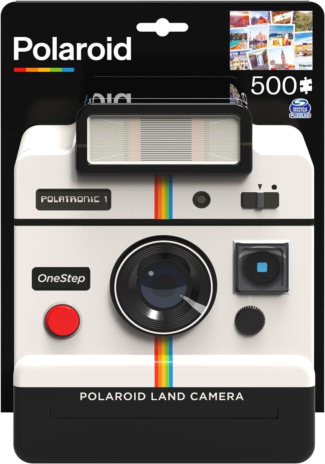 Polaroid, пазл Путешественник по миру , состоящий из 500 деталей, в 3D жестяном контейнере в виде - винтажная пленочная камера 70-х годов в стиле ретро