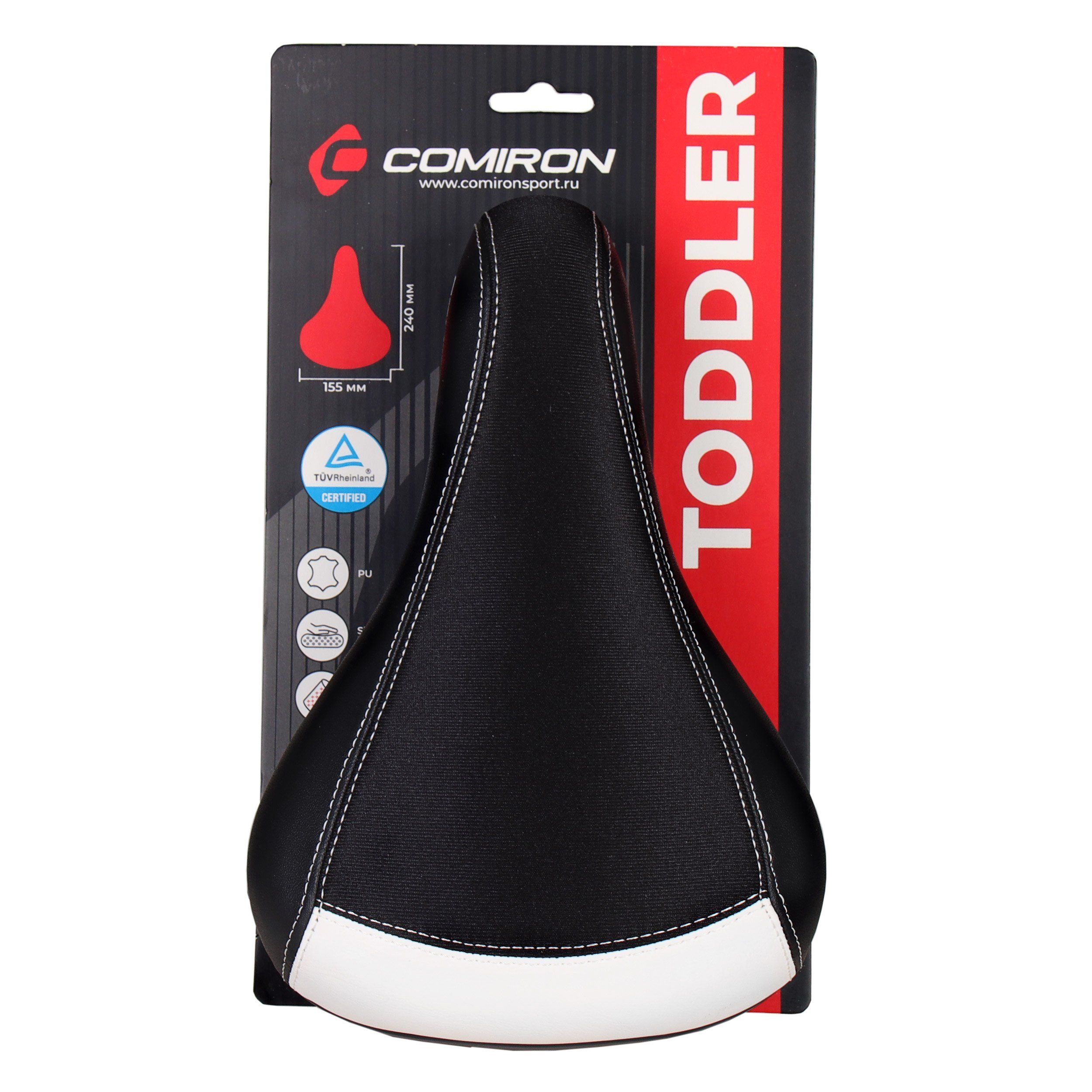 Седло велосипедное детское COMIRON TODDLER N950, верх: PU, чёрный с белым Седло велосипедное детское COMIRON TODDLER N950, верх: PU, чёрный с белым
