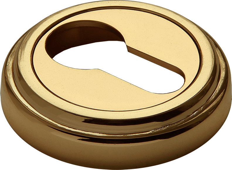 Накладка на ключевой цилиндр круглая, заглушка дверная Morelli MH-KH-CLASSIC PG золото  #1