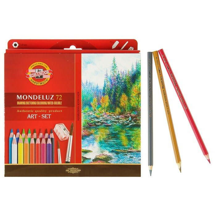 Карандаши цветные, акварельные, Koh-I-Noor "Mondeluz" 3714, набор из 72 ...