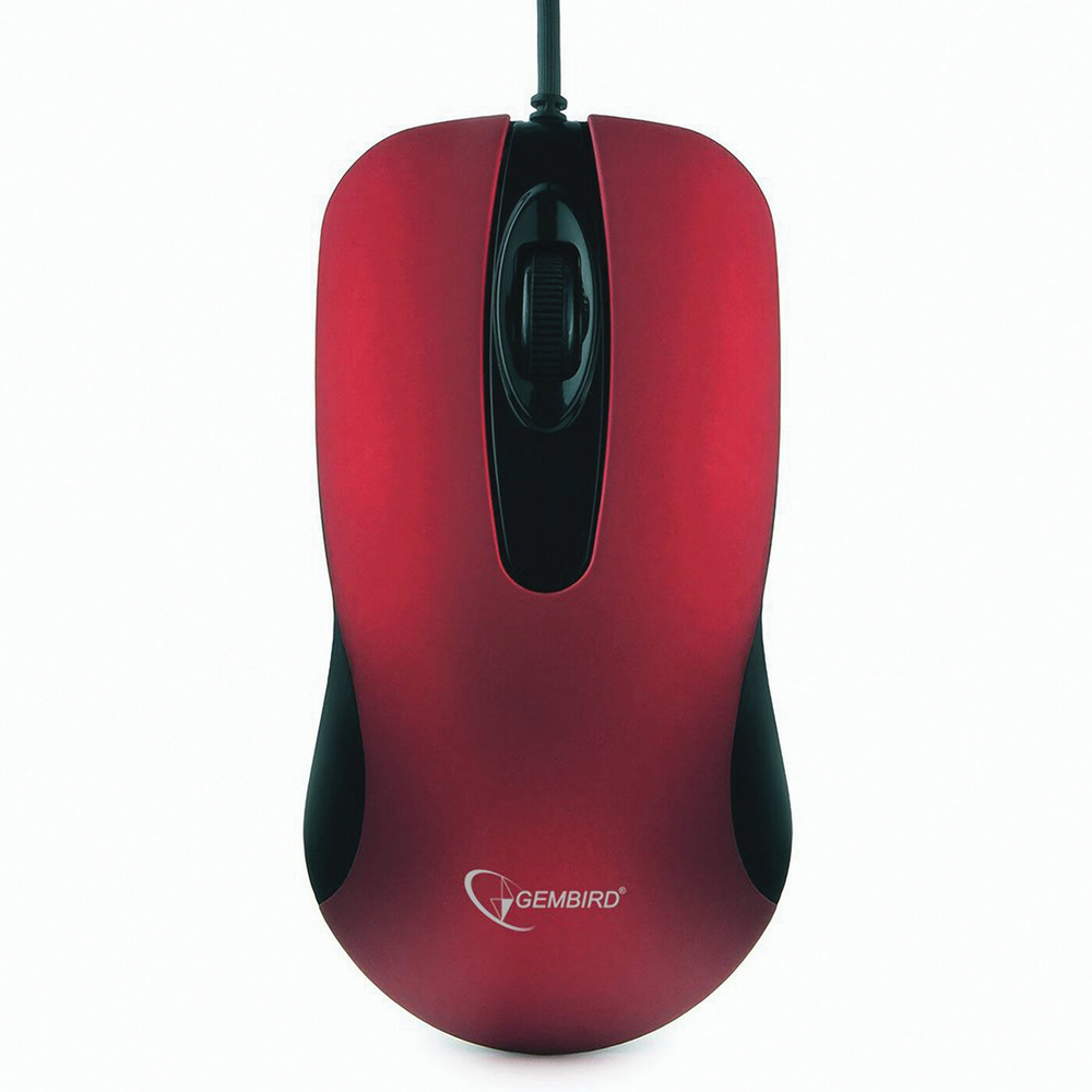 Мышь проводная Gembird проводная бесшумная MOP-400-R, USB, 2 кнопки + 1 ...