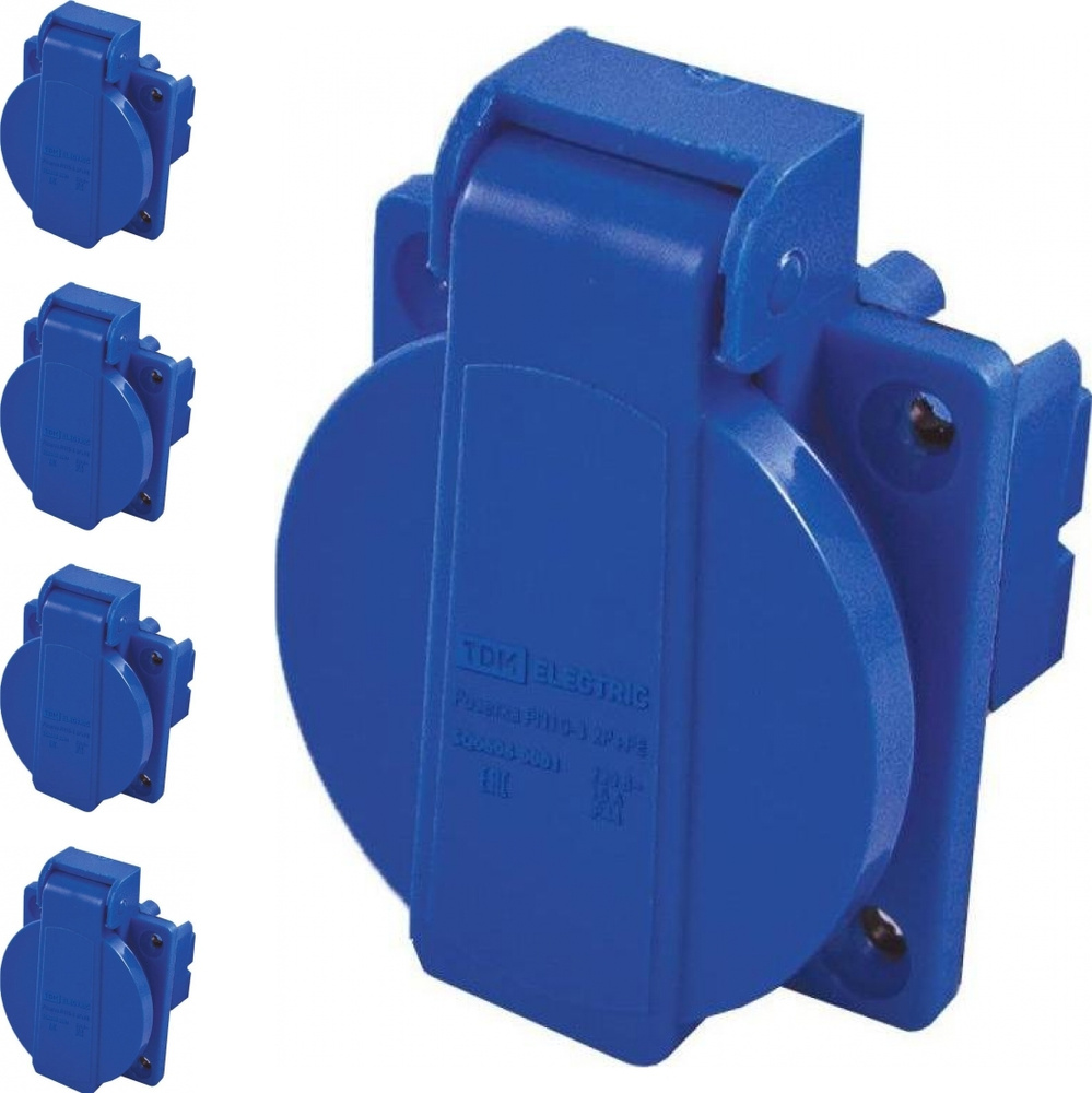 Розетка силовая стационарная TDM Electric РП10-3 2Р+PE 16А 220В ...