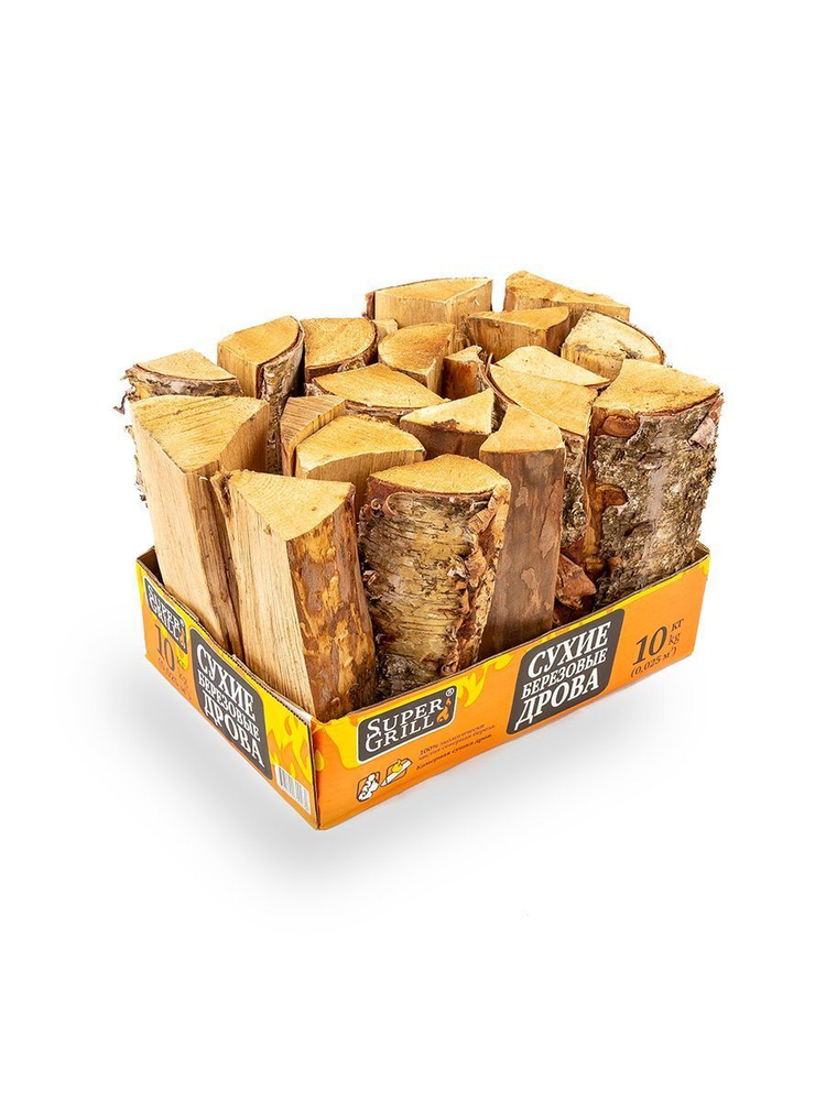 Сухие березовые дрова SuperGrill, 10 кг, мангала, бани купить на OZON ...