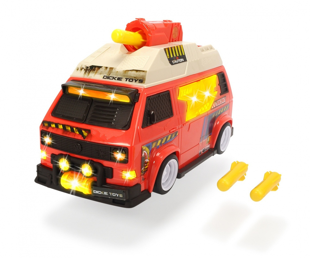 Машинка Dickie Toys с залповой установкой, VW T3 Camper, 28 см, свет, звук (3756004)  #1