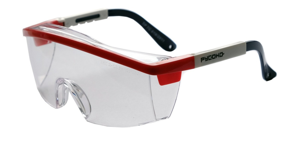 РУСОКО Очки защитные открытого типа Авиатор Прозрачный, белый / защитные очки / очки защитные с панорамным #1