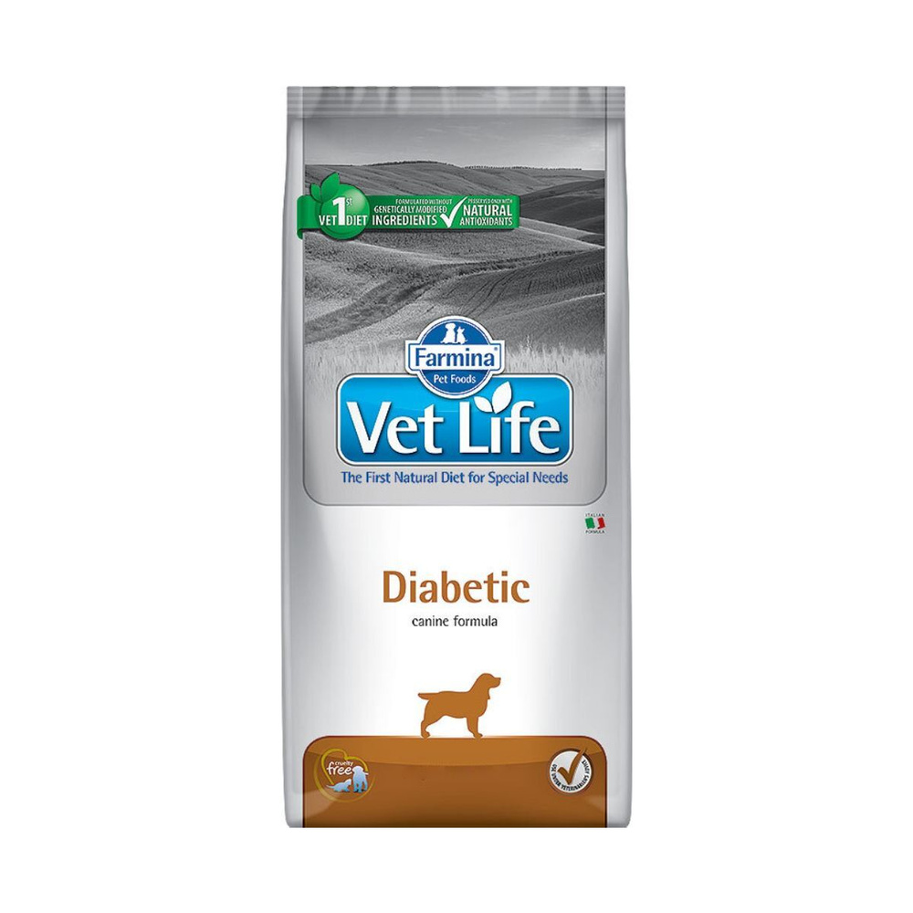 Сухой корм для собак Farmina Vet Life Diabetic при диабете, 2 кг - купить с  доставкой по выгодным ценам в интернет-магазине OZON (229190736)