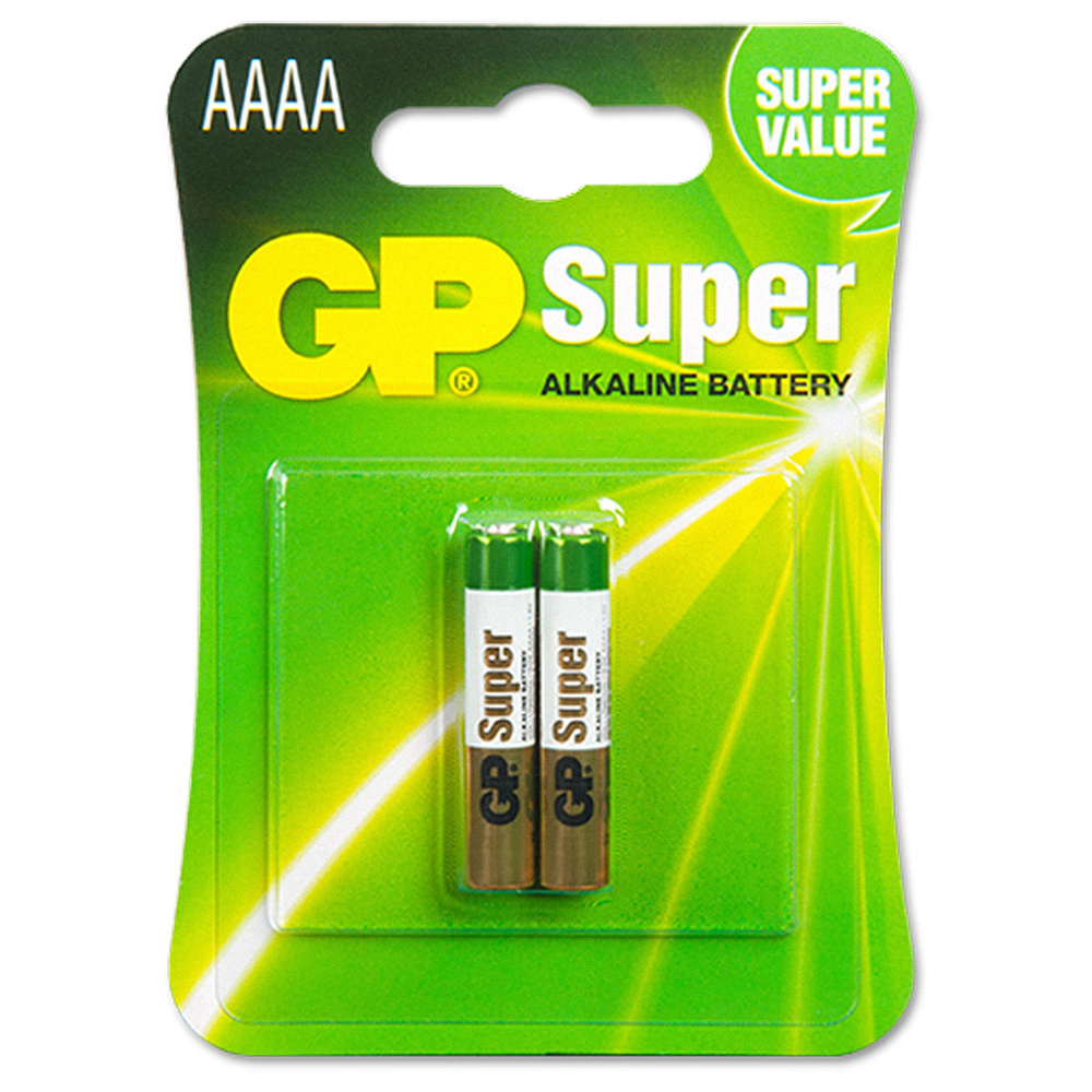 Батарейка алкалиновая AAAA GP Super LR61 ("супермизинец"), упаковка 2 ...