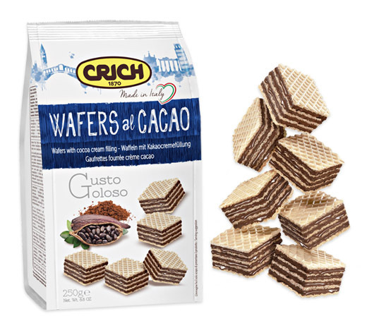 Вафли Crich Wafers with cacao filling с какао-кремовой начинкой, 250г #1