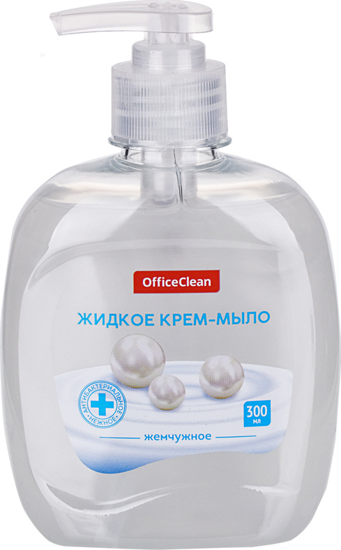 Мыло-крем жидкое OfficeClean "Жемчужное", антибактериальное, с дозатором, 300мл  #1