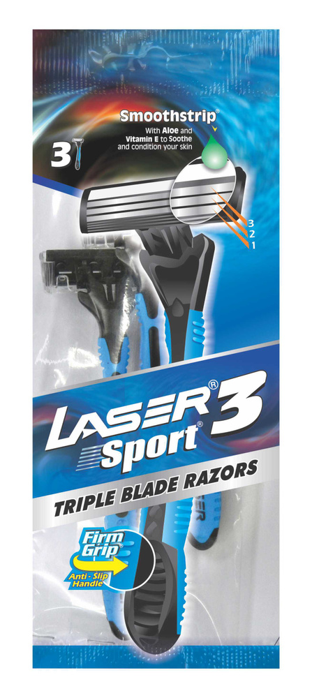 LASER Sport 3 Бритва мужская одноразовая безопасная для лица, станок ...