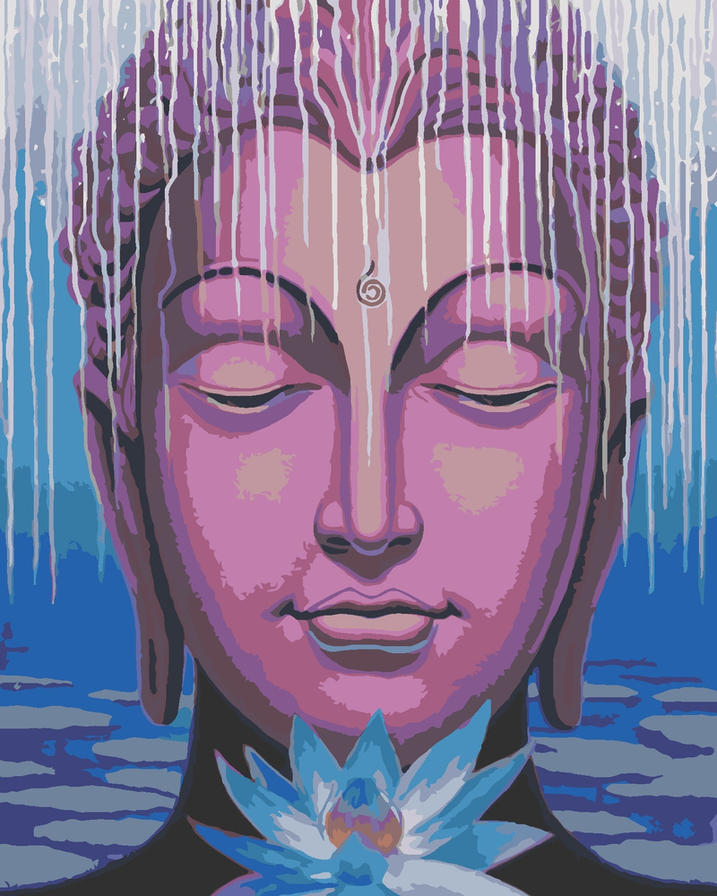 Картина по номерам на холсте с подрамником 40х50 см. Будда, храм ...