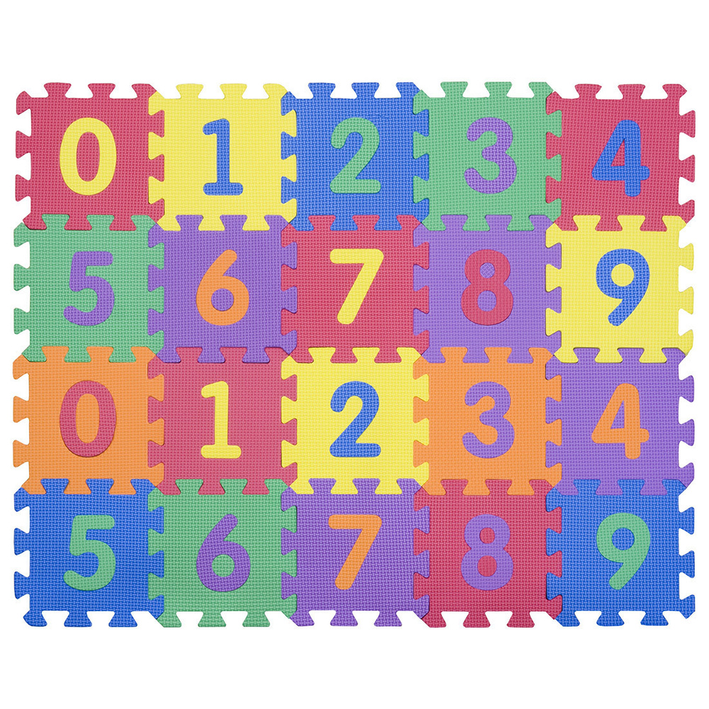 Funkids / Детский напольный игровой коврик-пазл "Цифры-4-10", размер плит 15х15х1 см, 20 шт., мягкий #1