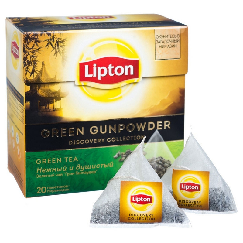 Чай Lipton Green Gunpowder зел.пирамидки /уп - купить с доставкой по ...
