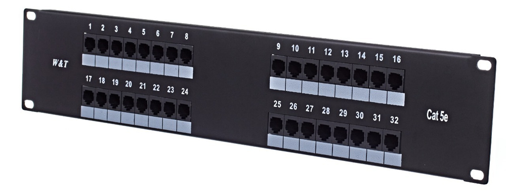Патч-панель 2U 19 дюймов, 32 порта RJ-45, категория 5Е купить на OZON ...