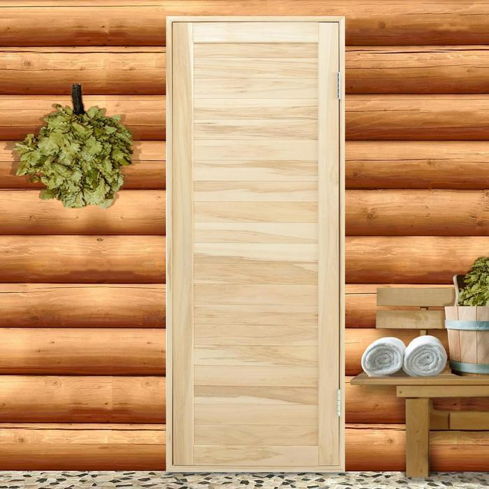 Дверь для бани из шпунтованной доски, Эконом, 180 х 70 см #1