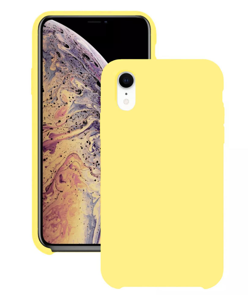 Силиконовый чехол для iPhone XR / Silicone Case DF на Айфон XR с  бархатистым покрытием внутри, Желтый - купить с доставкой по выгодным ценам  в интернет-магазине OZON (249926468)