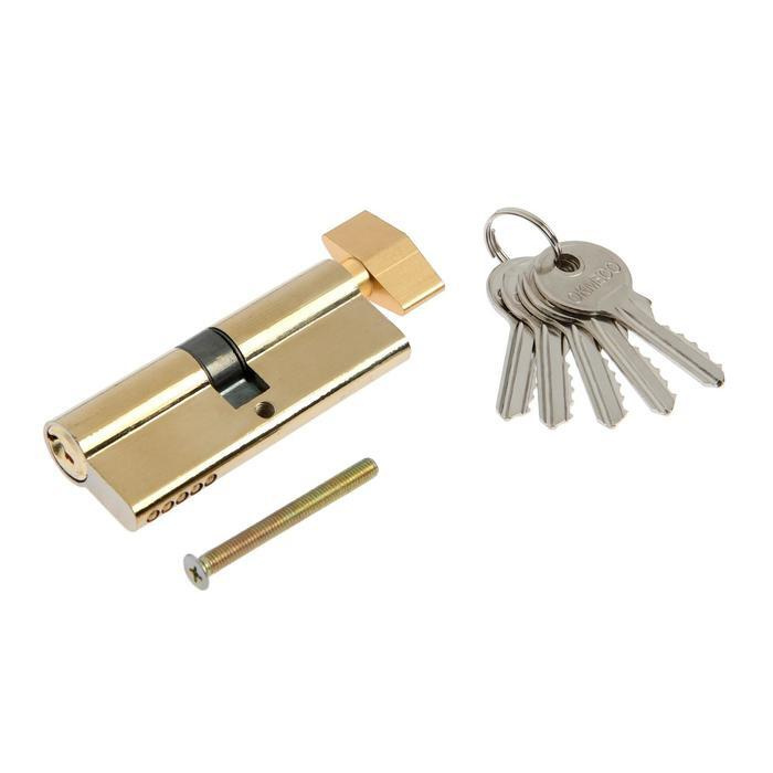 TUNDRA, Цилиндровый механизм, 80 мм, с вертушкой, английский ключ, 5 ключей, золото  #1
