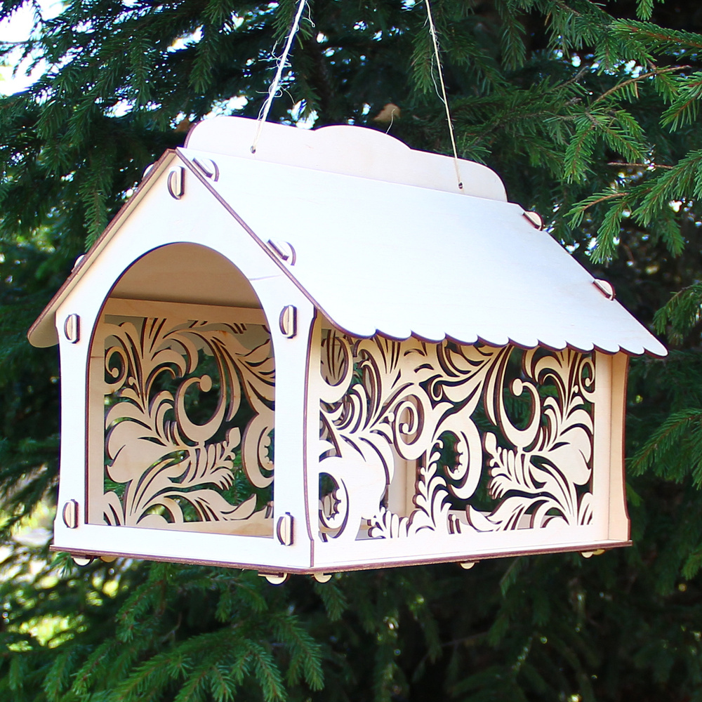 Кормушка для птиц. Большая, сборная, "Хохлома", 23х30х23см. - купить с ...