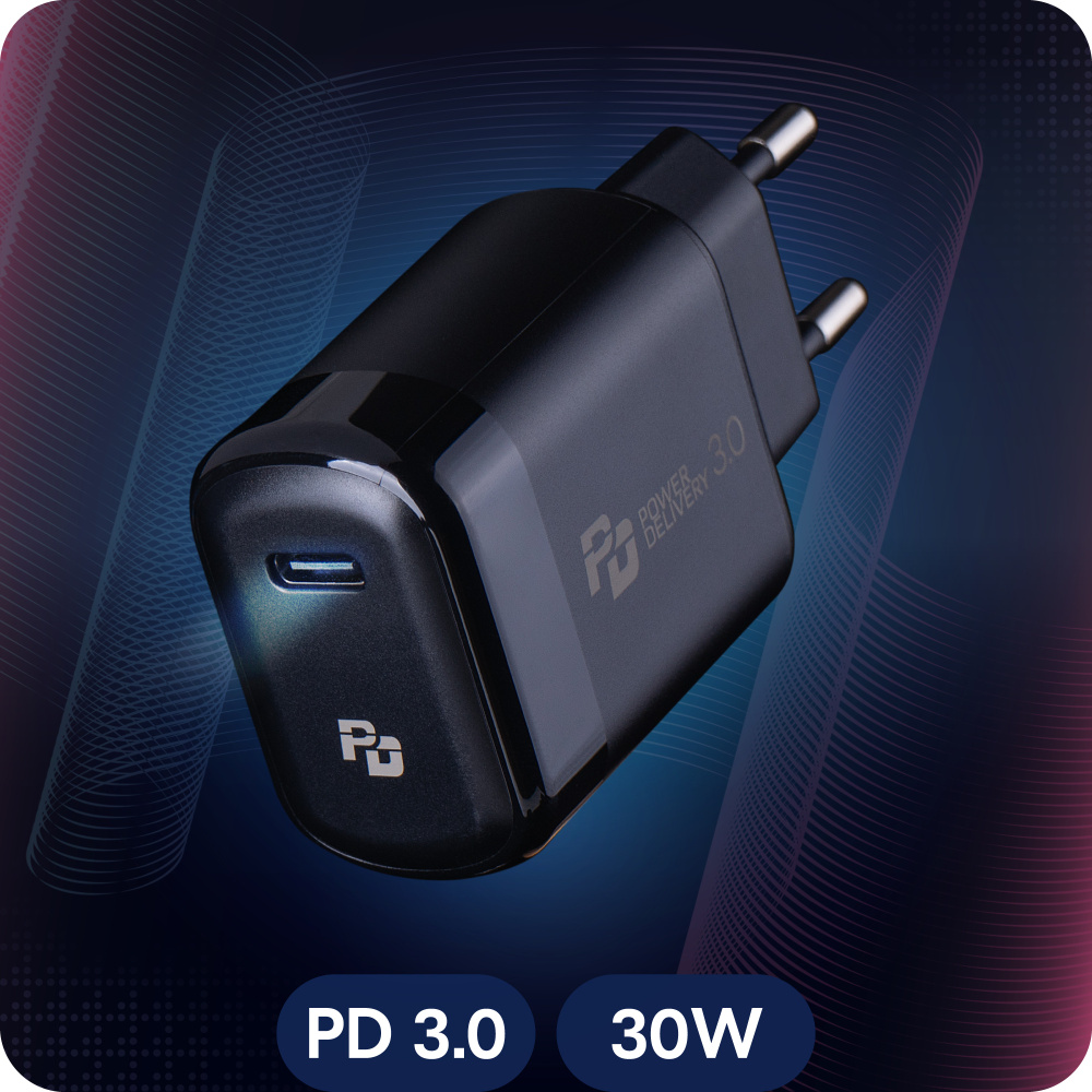 Сетевое зарядное устройство Skyway Power C, 30 Вт, USB Type-C, Power  Delivery - купить по выгодной цене в интернет-магазине OZON (282742981)