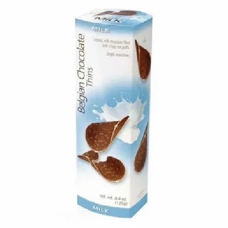 Шоколадные чипсы Belgian Chocolate Thins Milk / Бельгийские шоколадные чипсы Милк 80 г  #1