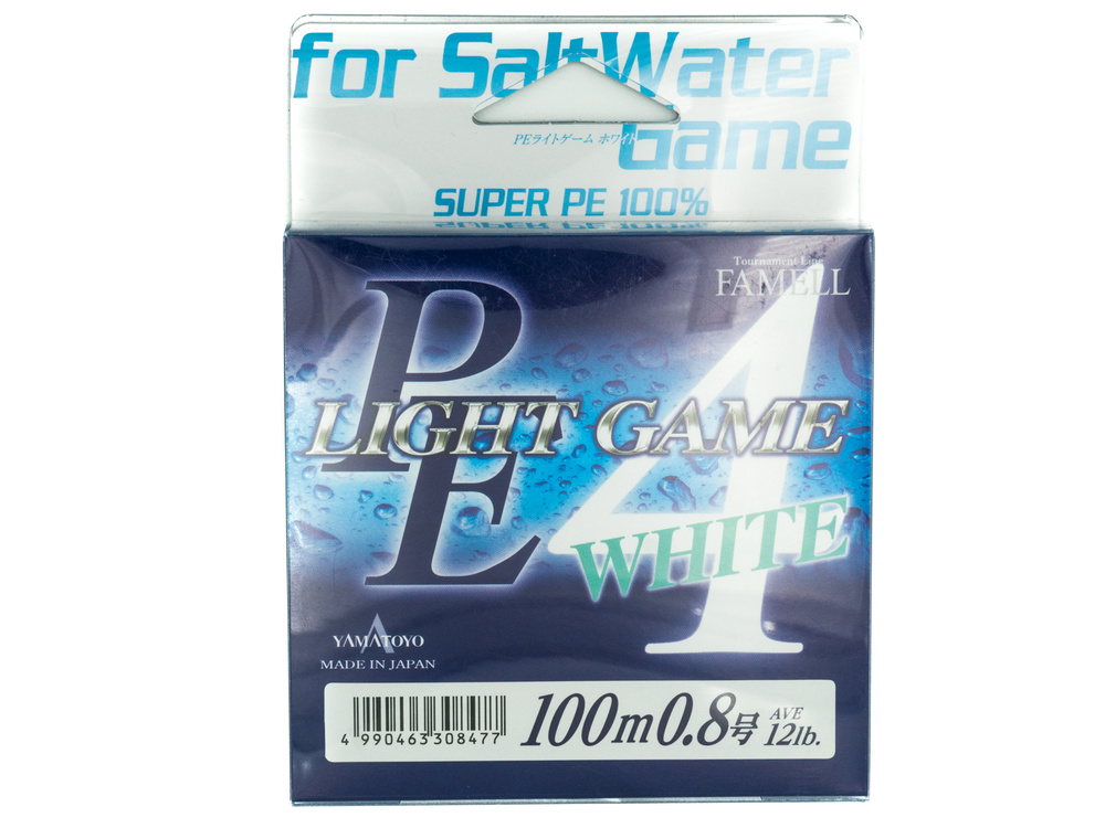 Плетеный шнур Yamatoyo PE Light Game White, #0.8, 100 м, белый #1