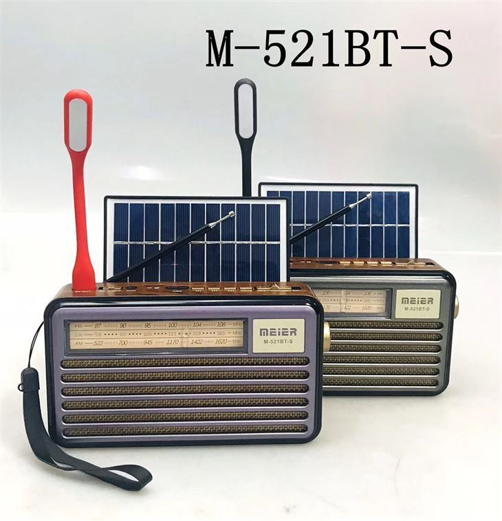 Радиоприёмник Meier M-521 BTS фонарик для чтения, солнечная зарядка, USB, MP3, Bluetooth, AM/FM/SW  #1