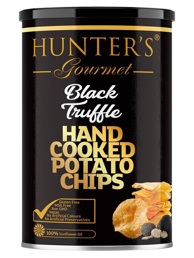 Картофельные чипсы натуральные приготовленные вручную Hunter's Gourmet со вкусом "Черный Трюфель", (150г) #1