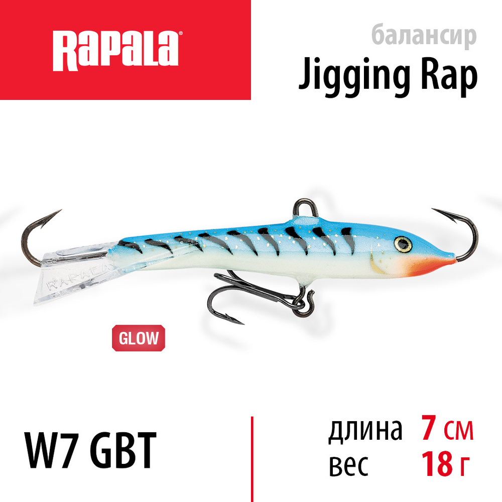 Балансир для зимней рыбалки RAPALA Jigging Rap 07 цвет GBT на щуку на судака на окуня 7см 18гр приманка #1