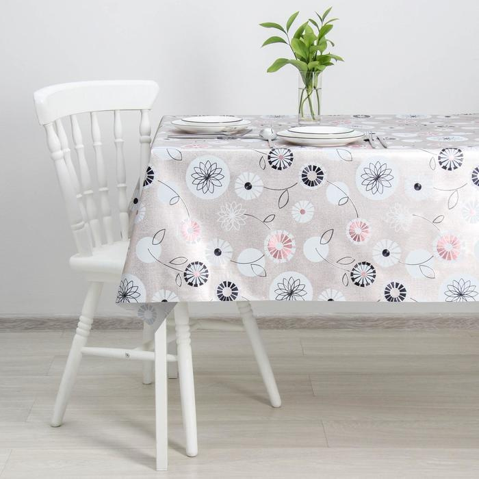 Клеёнка столовая на тканевой основе Цветочное поле , ширина 137 см ...