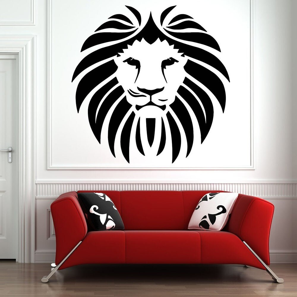 Наклейки интерьерные на стену для декора -голова льва,спокойствие ...